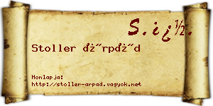 Stoller Árpád névjegykártya